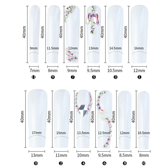 Extra 24pcs Diamond White Long Coffin Press on Nails for Nails Art False… - Picture 2 of 8